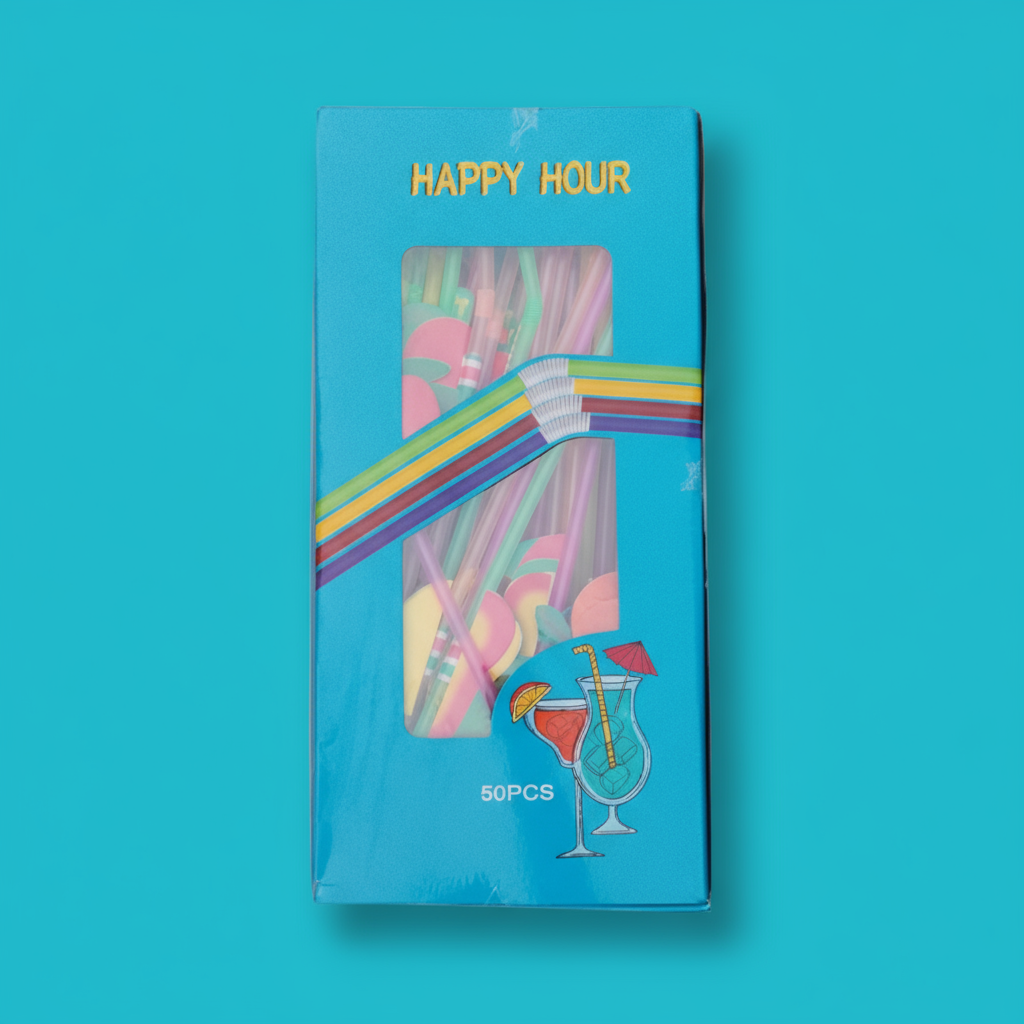 Colorful Drinking Straw (50 pcs)