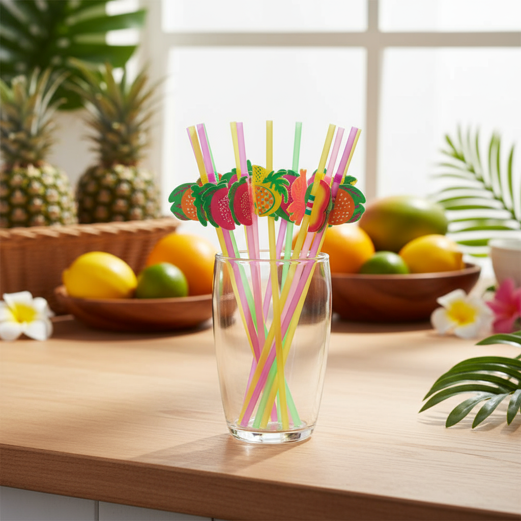 Tropical Fruit Drinking Straws (50 pcs)