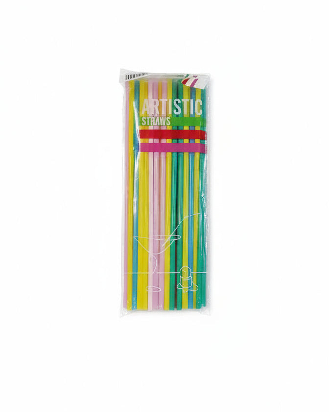 Artistic ColorFull Plastic Juice Straw (50 pcs)