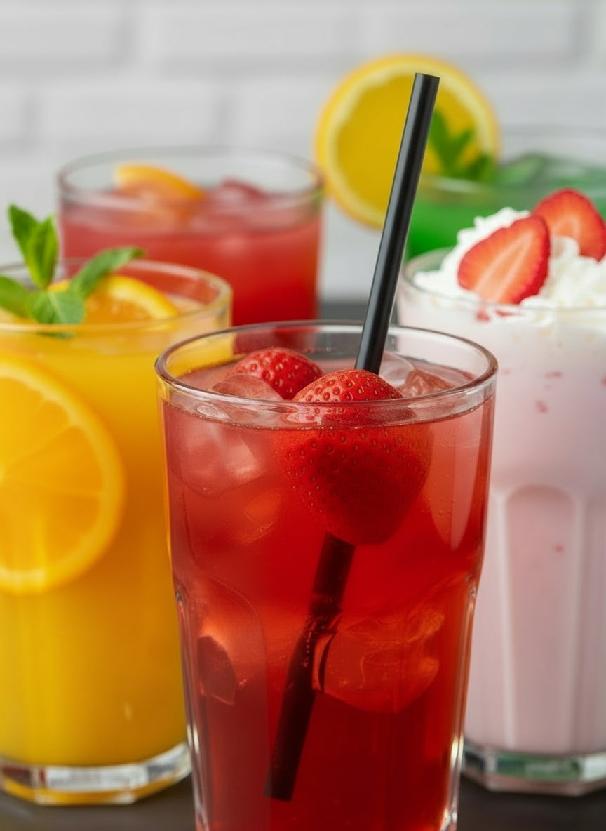 Wrapped Black Paper Straws (100 pcs)