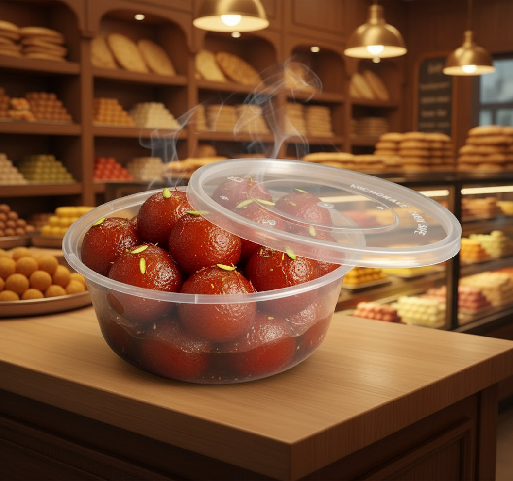 Disposable Round Plastic Food Container(25pcs)