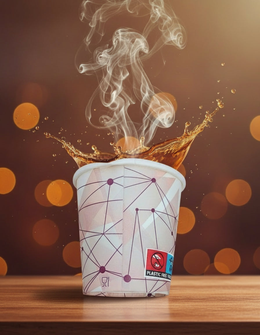 Disposable Printed Handle Imp Tea Cup (50 pcs)