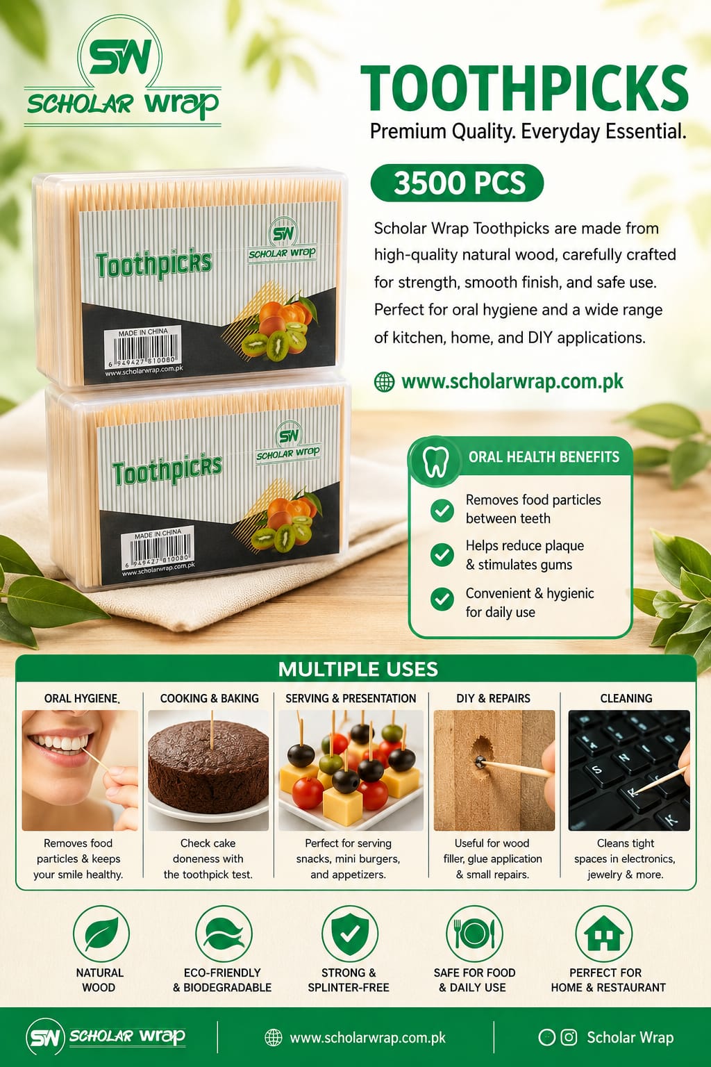 Bamboo Toothpick ( Bulk Pack )