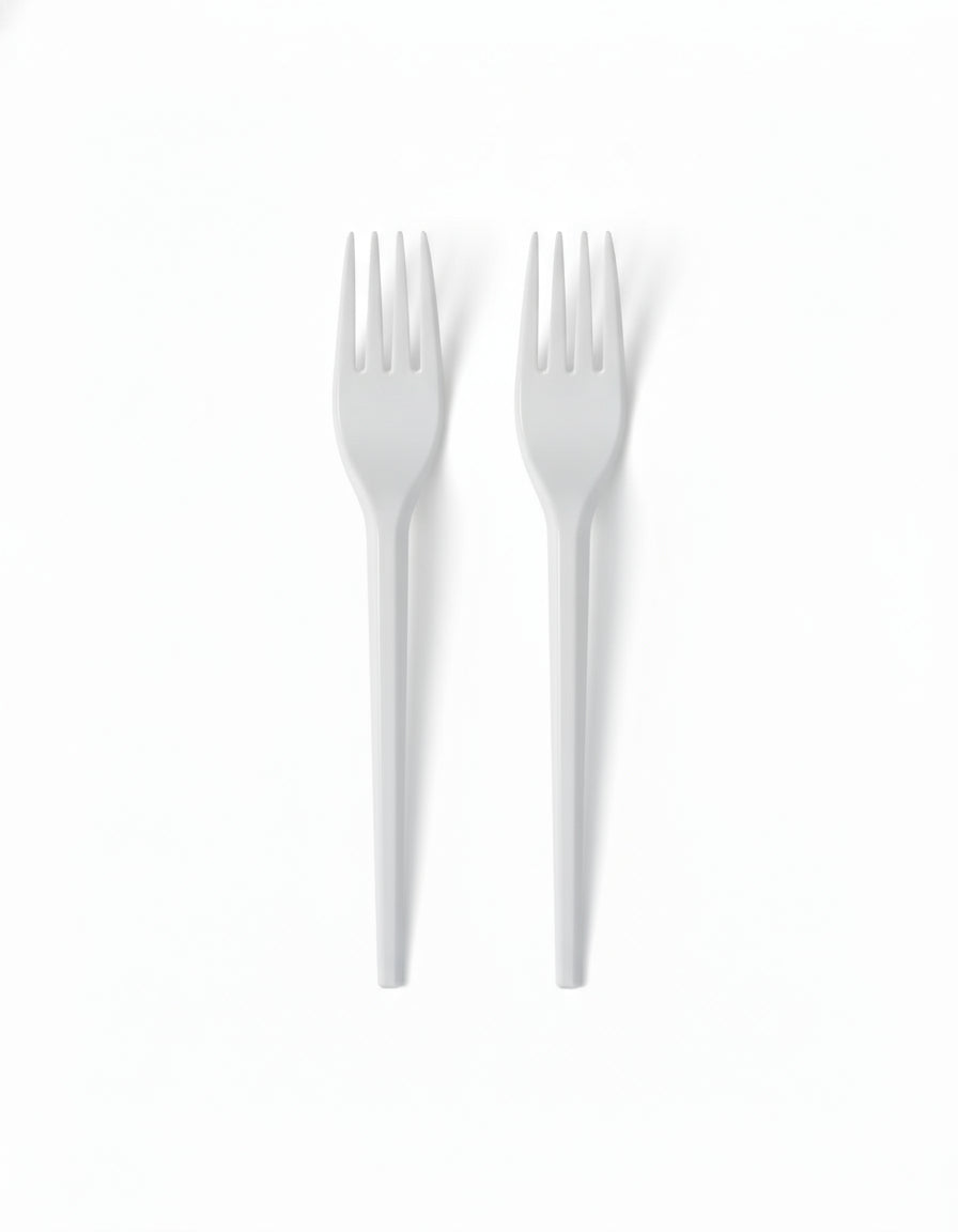 Disposable Plastic Fork Light Gray Color (100 pcs)
