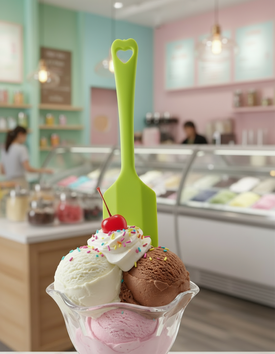 Mini Plastic Spoon Green Color (100 pcs)