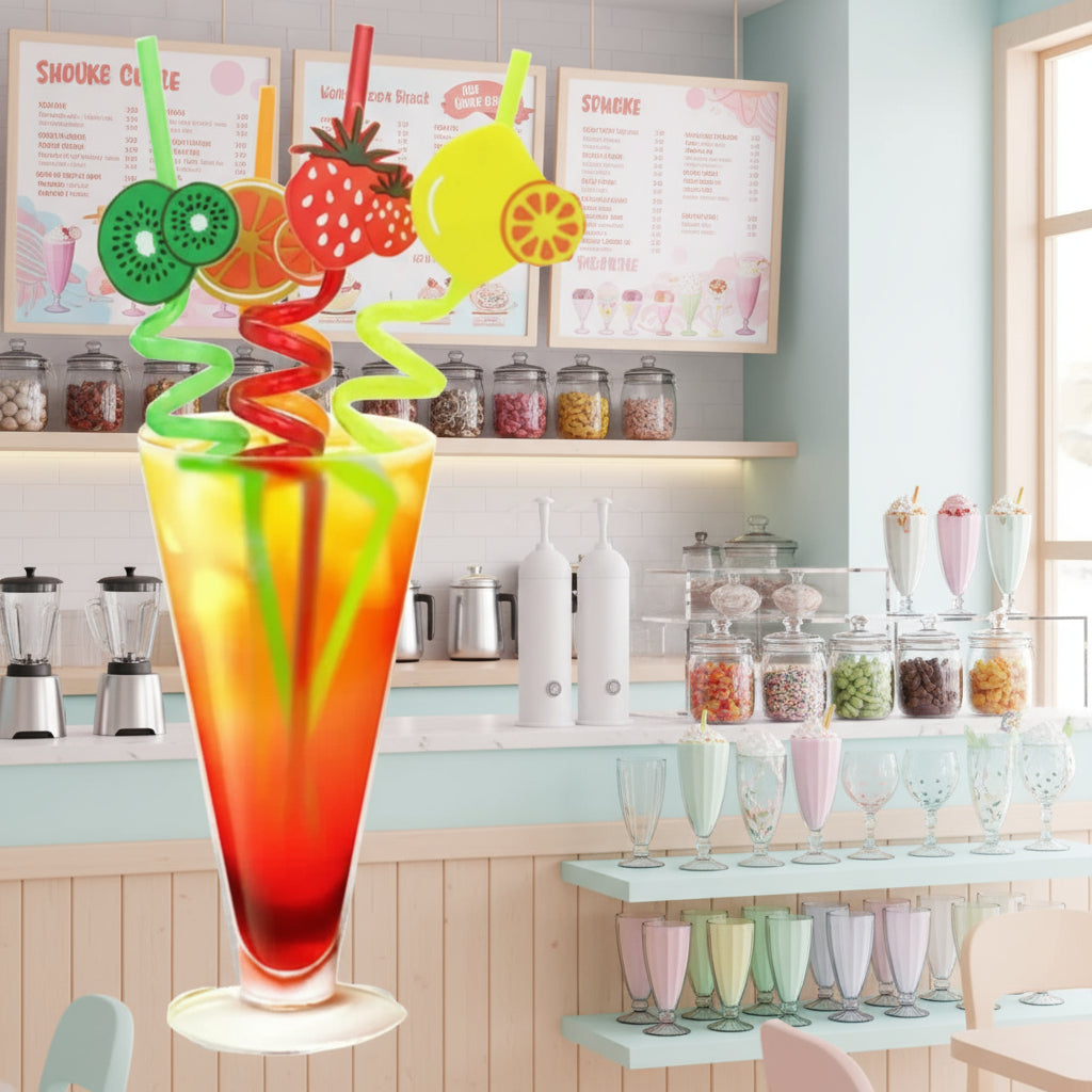 Fancy Fruit Straw (4 pcs in 1 pack)