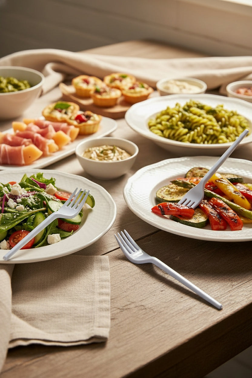 Disposable Plastic Fork Light Gray Color (100 pcs)